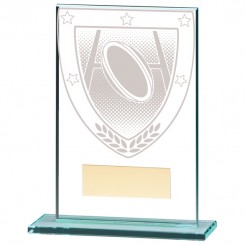 Millennium Rugby Jade Glass Award 125mm