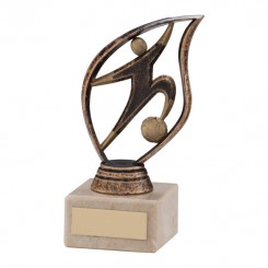 Flame Football Bronze & Gold Trophy