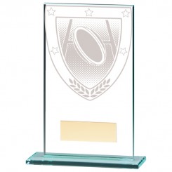 Millennium Rugby Jade Glass Award 140mm