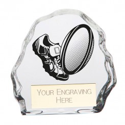 Mystique Rugby Glass Award 90mm